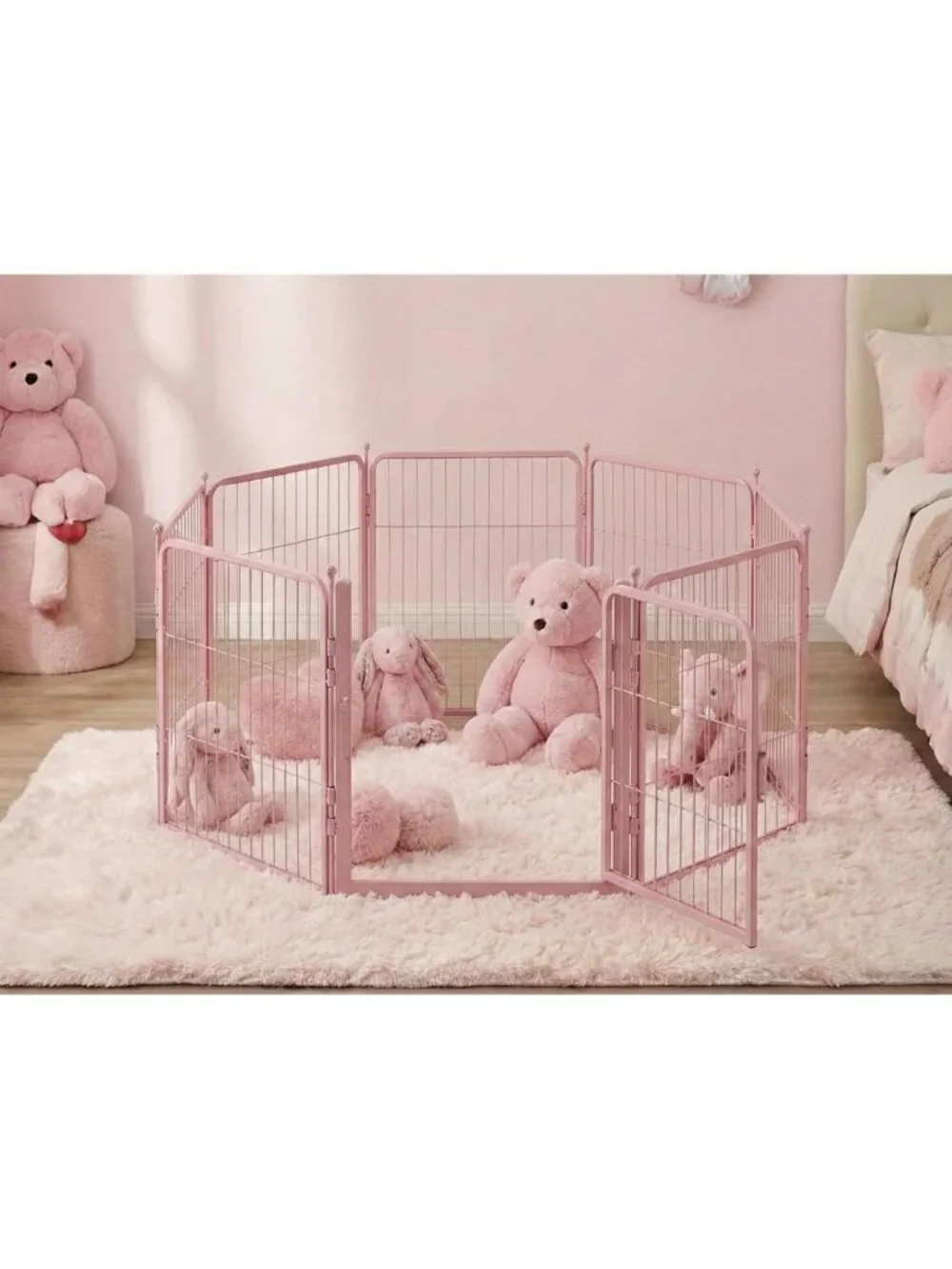 Heavy Duty Pink Dog Playpen - 32